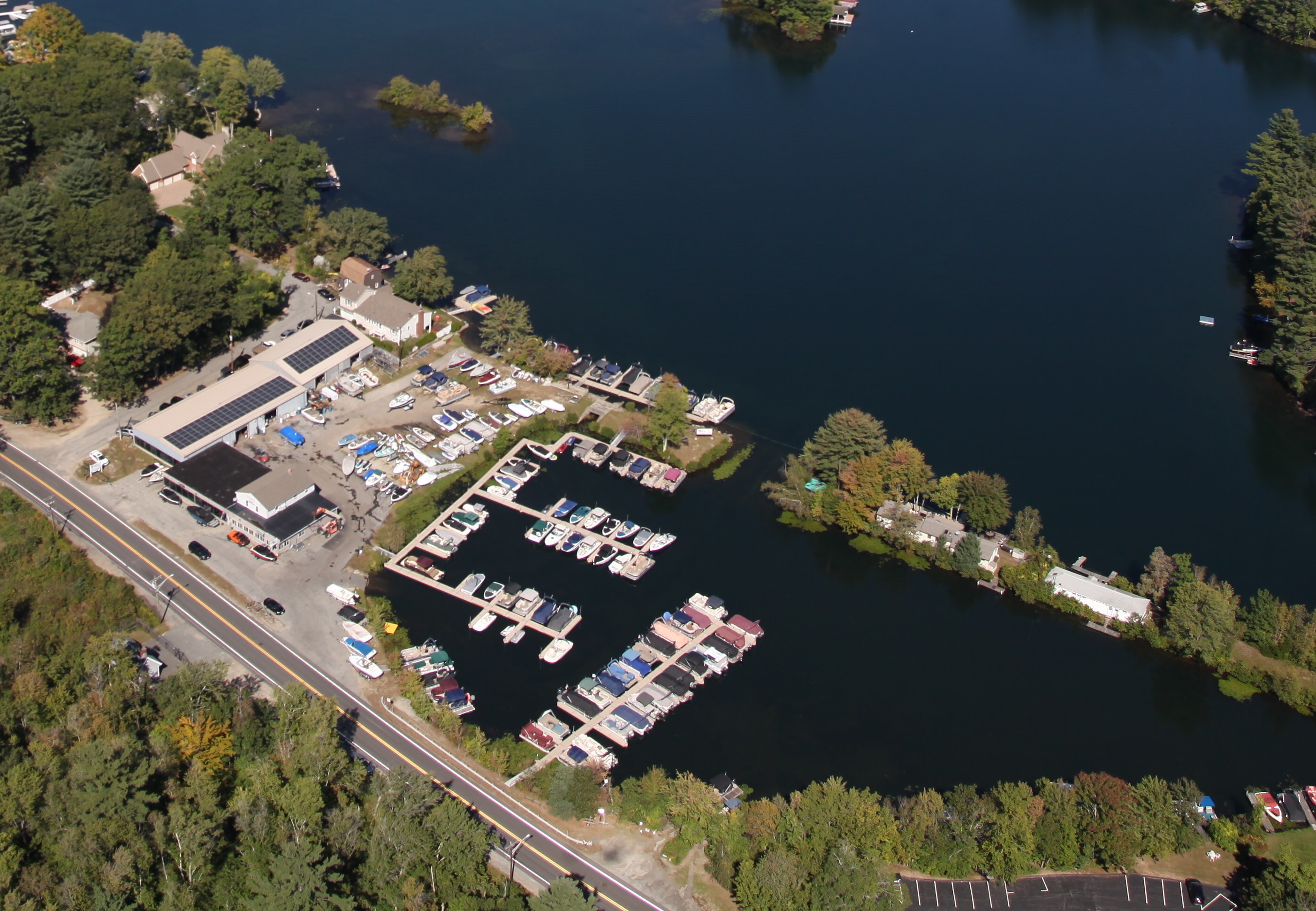 Aerial shot of Lakeview Marine